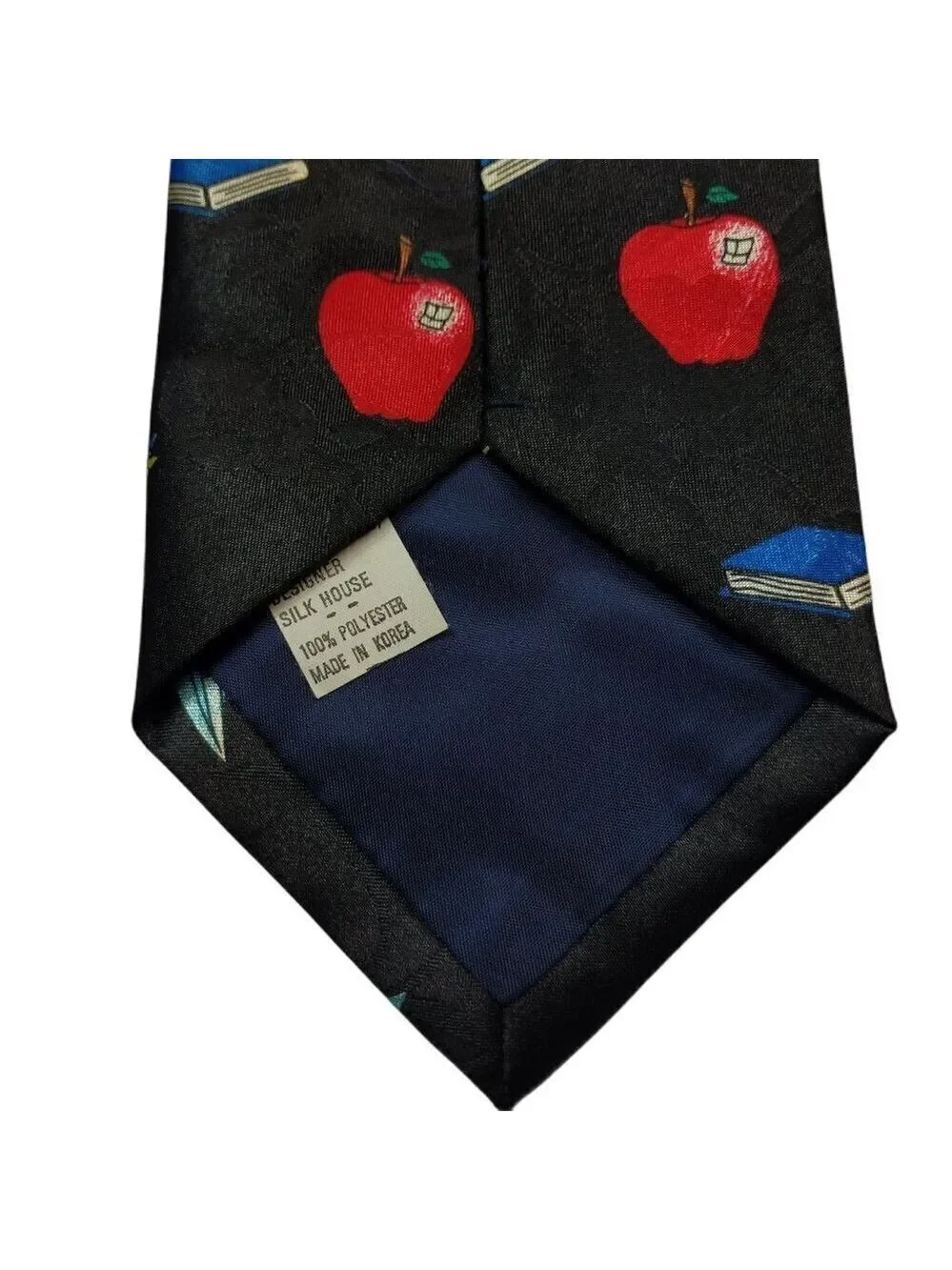 Rogers Necktie School Books Pencils Apples